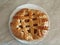 Apricot pie on the plate. Homemade tasty fruit pie.