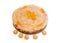 Apricot pie and several fresh apricots on a light background