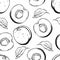 Apricot seamless pattern. ector black and white background