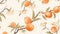 apricots and branches in watercolor
