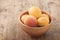 Apricots in a clay bowl
