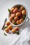 Apricots in a colander