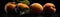 Apricots With Droplets On Black Background Wde Panoramic. Generative AI