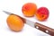 Apricots with a knife