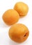 Apricots, prunus armeniaca against White Background