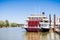 April 14, 2018 Sacramento / CA / USA - The Riverboat Delta King is a restored paddle wheel steamboat which functions as a hotel