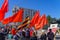 April 15, 2022 Balti Moldova, Protest against the ban on the St. George ribbon. USSR Victory Flags
