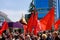 April 15, 2022 Balti Moldova, Protest against the ban on the St. George ribbon. USSR Victory Flags