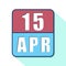 april 15th. Day 15 of month,Simple calendar icon on white background. Planning. Time management. Set of calendar icons for web