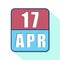 april 17th. Day 17 of month,Simple calendar icon on white background. Planning. Time management. Set of calendar icons for web