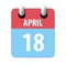 april 18th. Day 18 of month,Simple calendar icon on white background. Planning. Time management. Set of calendar icons for web