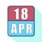 april 18th. Day 18 of month,Simple calendar icon on white background. Planning. Time management. Set of calendar icons for web