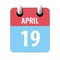 april 19th. Day 19 of month,Simple calendar icon on white background. Planning. Time management. Set of calendar icons for web