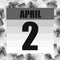 April 2 icon. For planning important day. Banner for holidays and special days. Second of april. .