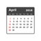 April 2018 calendar. Calendar planner design template. Week star