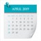April 2019 monthly calendar vector illustration