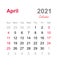 April 2021 calendar - monthly calendar template - 2021 monthly calendar