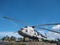 April 2022, Thiruvananthapuram, Kerala, India, decommissioned army helicopter at Shangumugham Beach, Thiruvananthapuram, Kerala