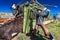 APRIL 22, 2017, RIDGWAY COLORADO: Cowboy prepares to brand cattle on Centennial Ranch, Ridgway, Colorado - a ranch with Angus/Here