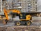 April 24, 2021, Ukraine, Kharkiv, excavator work, road repair