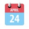 april 24th. Day 24 of month,Simple calendar icon on white background. Planning. Time management. Set of calendar icons for web