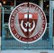 April 26, 2019, Austin, Texas. The University of Texas symbol on Longhorns football stadium gate.