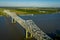 APRIL 27, 2019 LOUISIANA, USA -Grammercy Veterans Memorial Bridge crossing Mississippi River, Louisiana