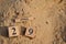 April 29, Number cube with Sand background.