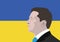 April 5, 2022: An illustration of a portrait of Volodymyr Zelenskyy, the President of Ukraine