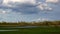 April in the Biebrza Valley, spring evening landscape, rainy day