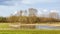 April in the Biebrza valley, spring landscape, rainy day