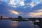 An April evening by the Biebrza floodplains, sunset rays