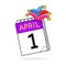 April Fool`s Day Is The First Of April Calendar. Jokes, Laughter, Fools. Illustration