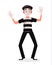 April Fool`s Day. Mime cartoon character