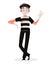 April Fool`s Day. Mime cartoon character