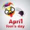 April fool`s day, Typography, Colorful design template , vector