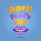 April Fool\'s Day. Violet lips