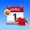April fools` day calendar.