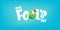 April Fools day funky horizontal banner with silly green clown monster character isolated on blue background. 1 st april