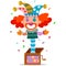 April Fools Day jack clown in box. Vector cartoon joker
