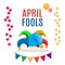 April Fools Day text and funny illustration EPS 10 vector for greeting card, ad, promotion, poster, flier, blog, article