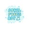 April fools day text icon in comic style. Happy banner vector cartoon illustration on white isolated background. Funny carnival