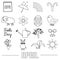 April month theme set of simple outline icons eps10