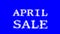 April Sale cloud text effect blue isolated background