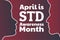 April is STD Awareness Month concept. Sexually Transmitted Diseases. Template for background, banner, card, poster with