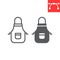 Apron line and glyph icon, cook and culinary, kitchen apron vector icon, vector graphics, editable stroke outline sign