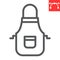 Apron line icon, cook and culinary, kitchen apron vector icon, vector graphics, editable stroke outline sign, eps 10.