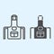 Apron line and solid icon. Cooker garment clothes with pockets. Home-style kitchen vector design concept, outline style