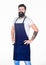 Apron for true guy at the grill. Master of grill in cooking apron with pockets. Bearded man in kitchen apron. Stylish