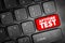 Aptitude Test - assessment used to determine a candidate\\\'s cognitive ability or personality, text concept button on keyboard